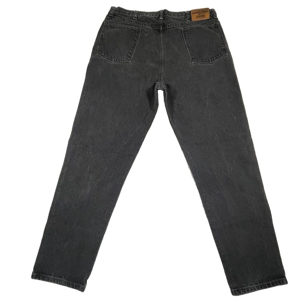 Vintage 90s Wrangler Rugged Wear Black Jeans USA Made 36x31